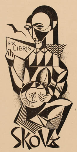 Exlibris by Raymond Verstraeten from Belgium for Henry Carlo Skov - Woman 