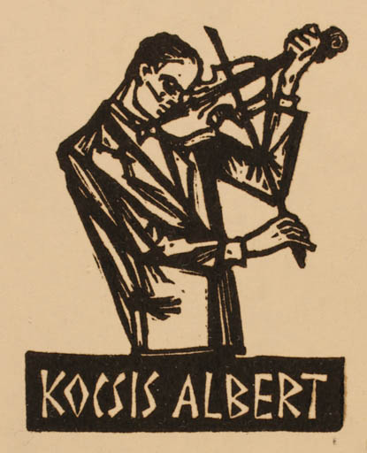 Exlibris by Bèla Stettner from Hungary for Kocsis Albert - Man Music 