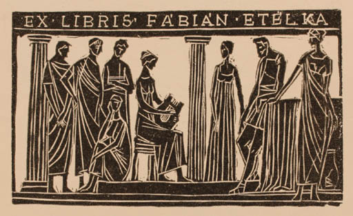 Exlibris by Bèla Stettner from Hungary for Fabian Etelka - Classical antiquity Group 