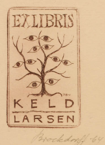 Exlibris by Jörgen Brockdorff-Nielsen from Denmark for Keld Larsen - Tree 