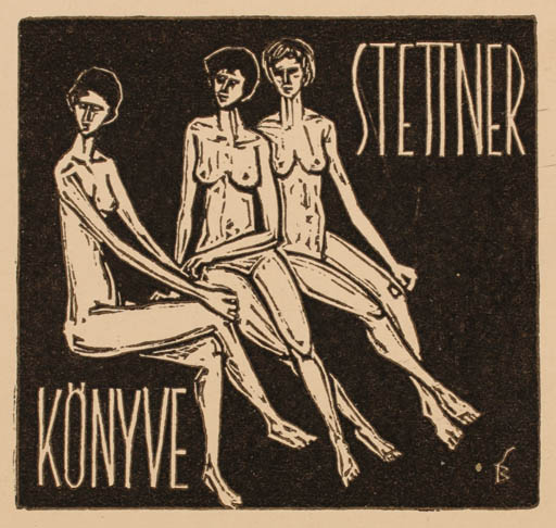 Exlibris by Bèla Stettner from Hungary for Bèla Stettner - Woman Nude 