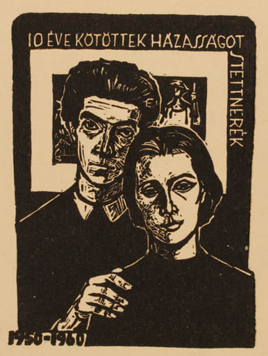 Exlibris by Bèla Stettner from Hungary for Bèla Stettner - Couple 