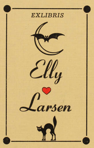 Exlibris by Keld Larsen from Denmark for Elly Larsen - Cat 