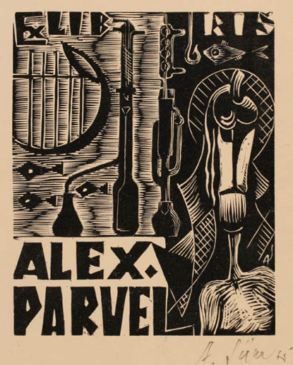 Exlibris by Auni Siim from Unknown for Alex Parvel - 