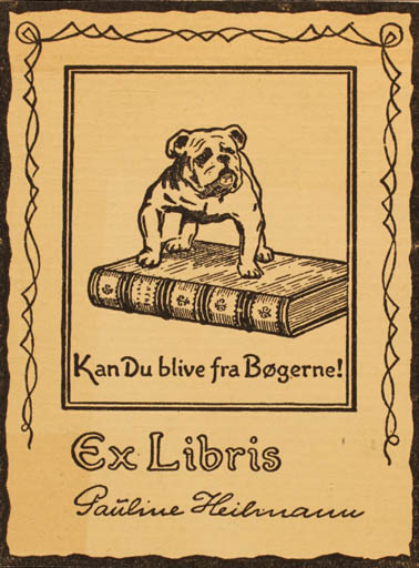 Exlibris by Viggo I van Rathlou- Holstein from Denmark for Pauline Heilmann - Book Dog 