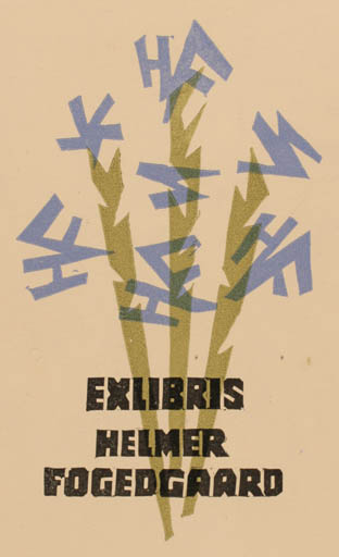 Exlibris by Jan Kruszynski from Great Britain for Helmer Fogedgaard - Abstract 