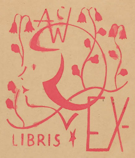 Exlibris by Nils Sandberg from Sweden for Ameh Wámelog - Flora Woman 