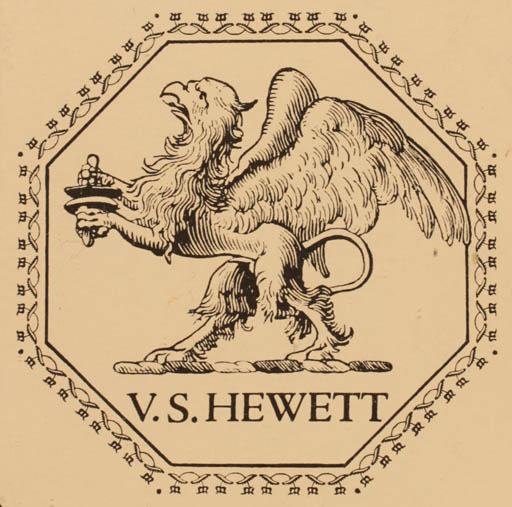 Exlibris by V. S. Hewett from Australia for V. S. Hewett - Fable Animal 