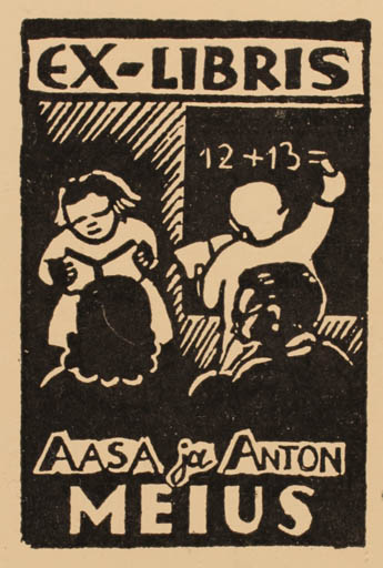 Exlibris by ? ? from Estonia for Aasa ja Anton Meius - 