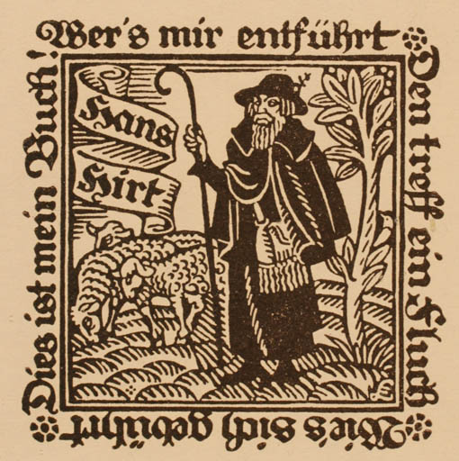 Exlibris by Ludvig Endeqs from Germany for Hans Hirt - 