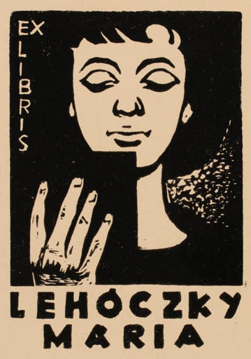 Exlibris by ? ? from Hungary for Lehöczky Maria - Woman Portrait 