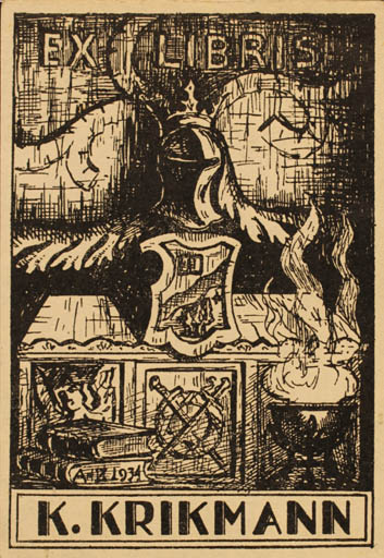 Exlibris by A Zwiersen from Netherland for K. Krikmann - 