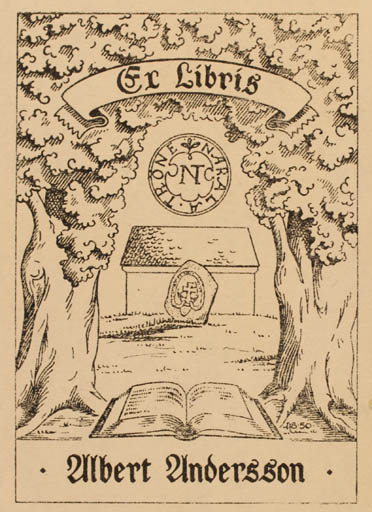 Exlibris by ? ? from Sweden for Albert Andersson - Book Tree 