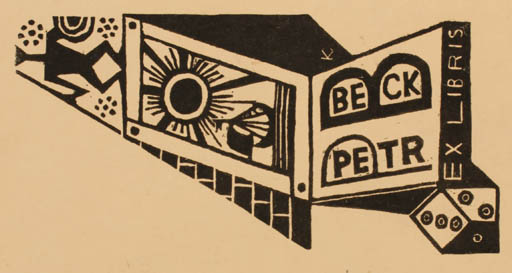 Exlibris by Ladislav J. Kaspar from Czechoslovakia for Petr Beck - Abstract 