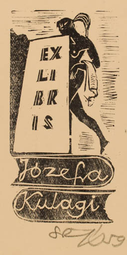 Exlibris by Jozef Szuszkiewicz from Poland for Jozefa Kulagi - Woman 