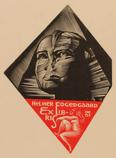 Exlibris by Anatolij Kalaschnikow from Russia for Helmer Fogedgaard - Egypt 