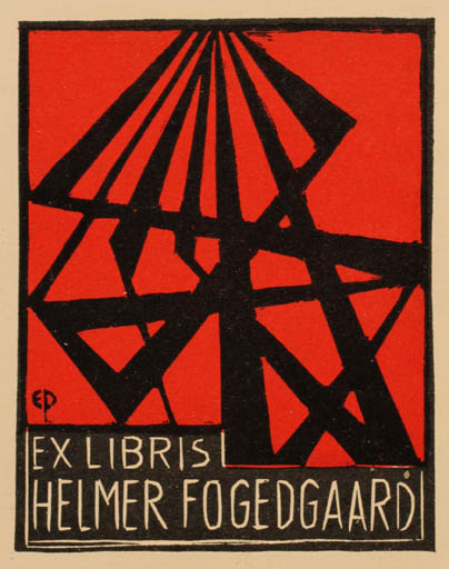 Exlibris by Edmund Peter from Denmark for Helmer Fogedgaard - Abstract 