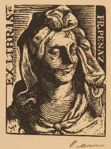 Exlibris by Fr. Penaz from Spain for Fr. Penaz - Woman 