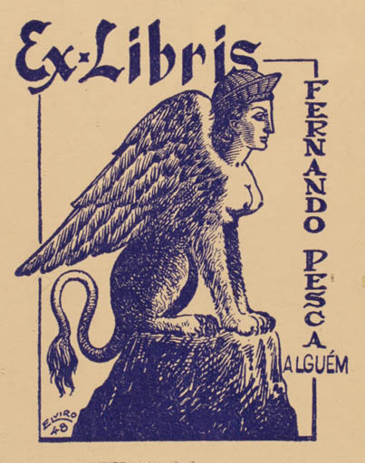 Exlibris by ? Elviro from Portugal for Fernando Pesca - Fable Animal 