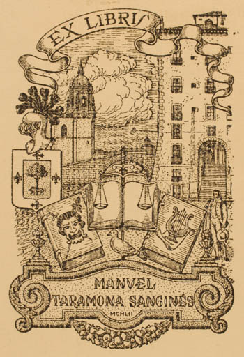 Exlibris by ? ? from Portugal for Manvel Taramona Sangines - 