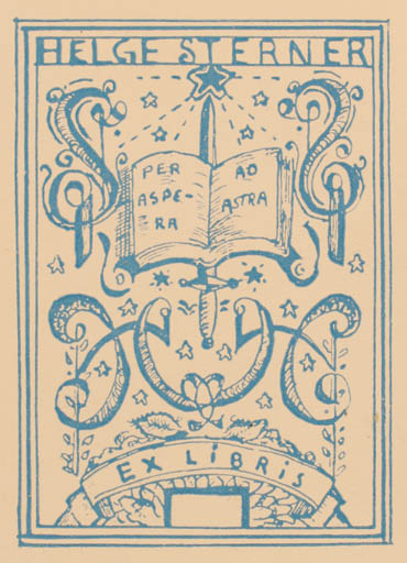 Exlibris by Gunnar Sterner from Germany for Helge Sterner - 