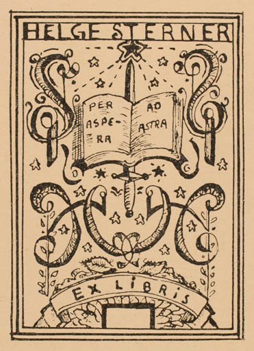Exlibris by Gunnar Sterner from Germany for Helge Sterner - 