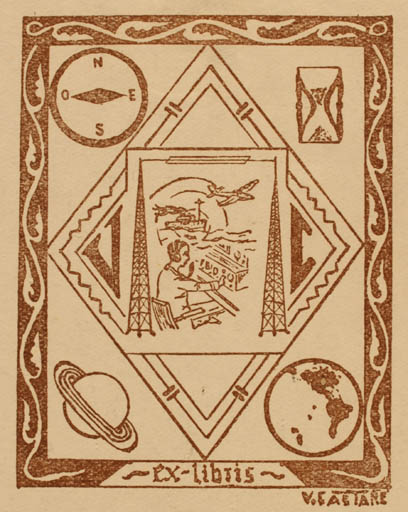 Exlibris by V Sastane from Unknown for ? V.C. - 