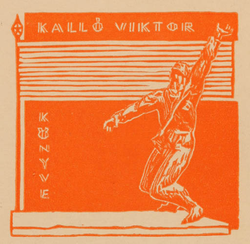 Exlibris by Bèla Stettner from Hungary for Victor Kallö - Man 