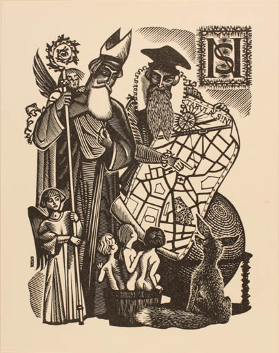 Exlibris by Mark F. Severin from Belgium for ? S. N. - Angel Group Religion 