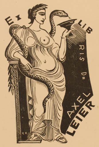 Exlibris by Konstantin S. Koslovskij from Russia for Dr. Axel Leier - Woman 