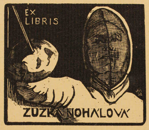 Exlibris by Jiri Jaska from Czechoslovakia for Zuzka Nohalova - Sport/game 