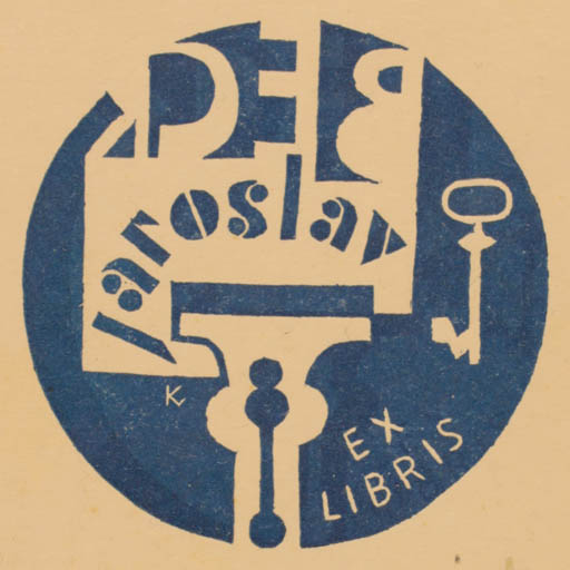 Exlibris by Ladislav J. Kaspar from Czechoslovakia for Jaroslav Beck - Text/Writing 