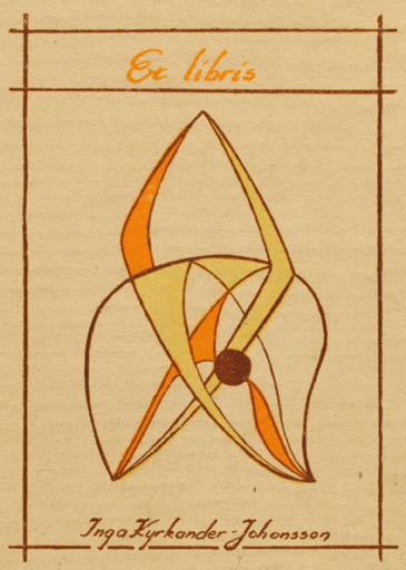 Exlibris by Inga Kyrkander Johansson from Sweden for Inga Kyrkander Johansson - Abstract 