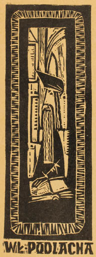 Exlibris by Zygmunt Wasniewski from Poland for W.L. Podlacha - Book Man 