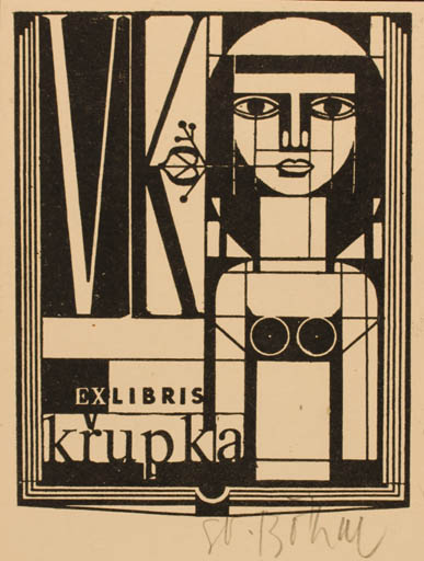 Exlibris by Sv. Böhm from Czechoslovakia for Vaclav Krupka - Abstract 