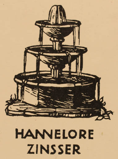 Exlibris by Günther Vogel from Germany for Hannelore Zinsser - 