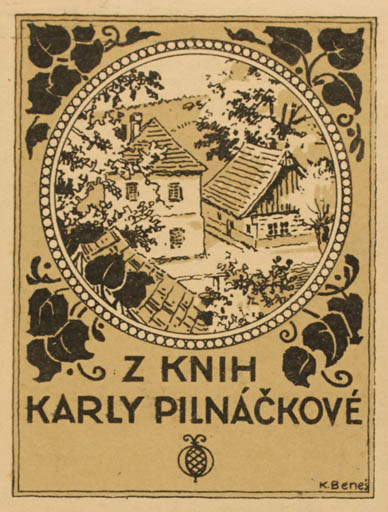 Exlibris by Karel Benes from Czechoslovakia for Karly Pilnáckove - Architecture 