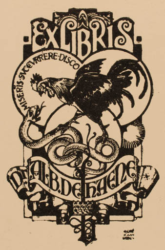 Exlibris by C. Andrè Vlaanderen from Netherland for Dr. Alb. De. Haene - Fauna Bird 