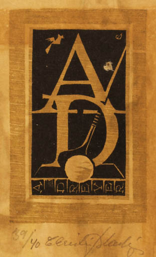 Exlibris by Christian Blæsbjerg from Denmark for Aage Dreyer - Text/Writing 