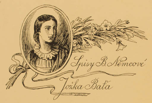 Exlibris by Petr Dillinger from Czechoslovakia for Jozka Bata - Flower Flora Portrait 