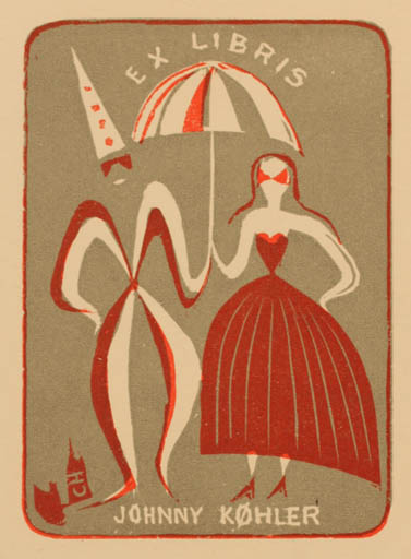 Exlibris by Dalibor Chatrny from Czechoslovakia for Køhler Johnny - Theater/Cirkus 