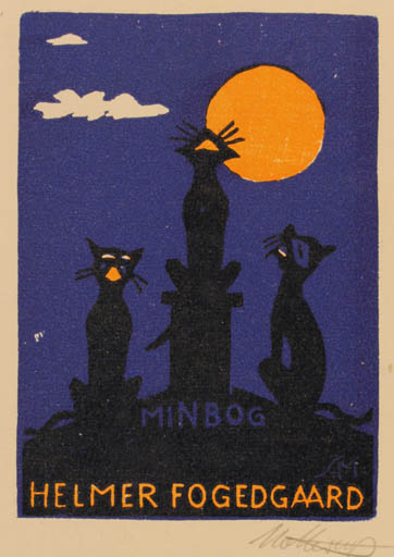 Exlibris by Svend Aage Mollerup from Denmark for Helmer Fogedgaard - Cat 