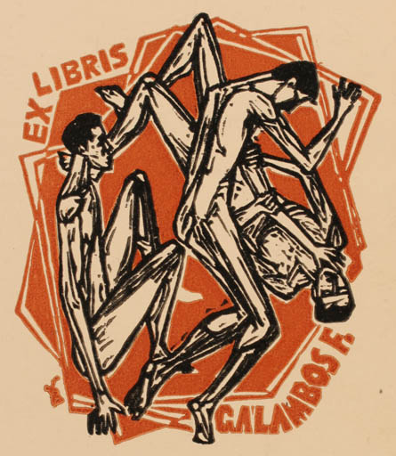 Exlibris by Bèla Stettner from Hungary for Galambos Ferenc - Man 