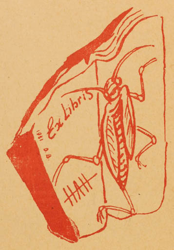 Exlibris by ? D.B. from Russia for ? H.A.H. - Insect 