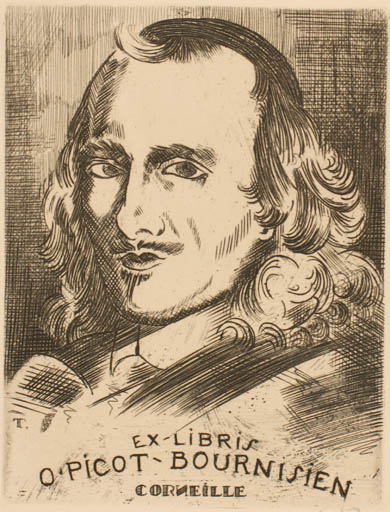 Exlibris by ? Tilmans from France for Odile Picot-Bournisien - Literature Portrait 