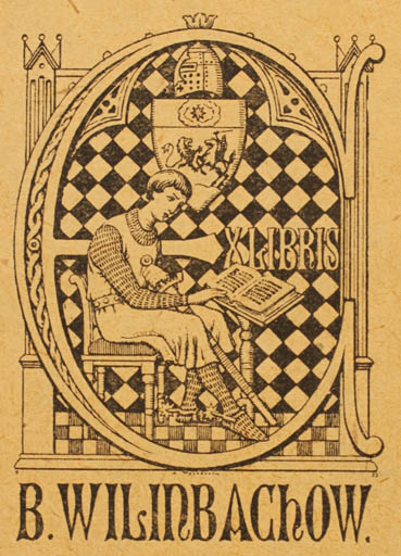 Exlibris by ? ? from Russia for B Wilinbachow - Knight 