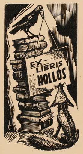 Exlibris by Jozsef Menyhart from Hungary for Hollòs Lòrànt - Book Fauna Bird 