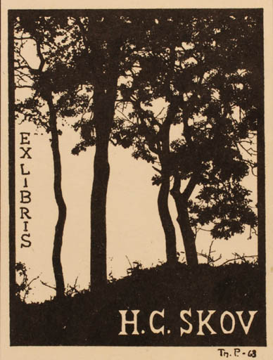 Exlibris by Thomas Pedersen from Denmark for Henry Carlo Skov - Forest Tree 