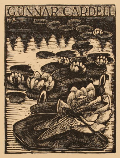 Exlibris by Harald Sallberg from Sweden for Gunnar Cardell - Flora Insect 