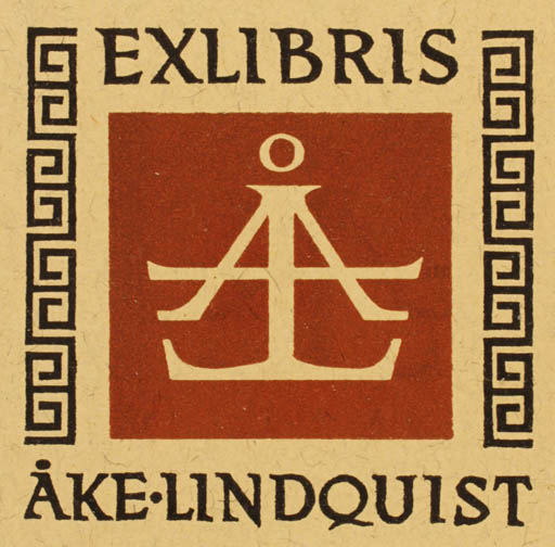 Exlibris by Sven Erik Hasselgren from Sweden for Åke Lindqist - Monogram 